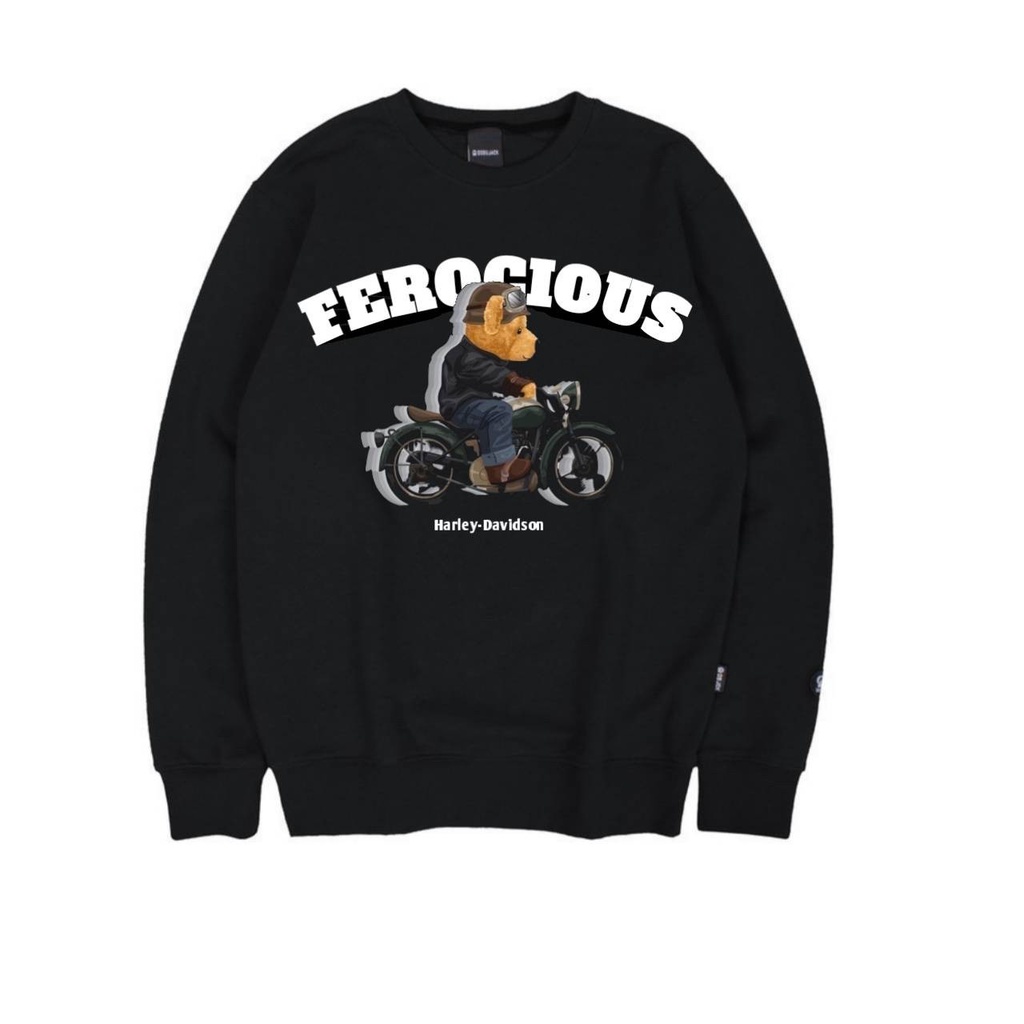 Ferocious Crewneck Bear Vespa Hitam - CN Black Garfield