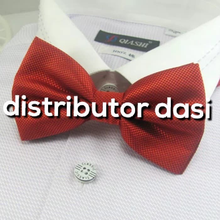 dasi kupu kupu motif bintik lux merah dewasa grosir distributor dasi