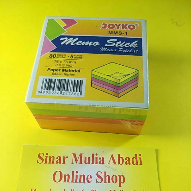 

Sticky Note 5 warna 76x76 mm Joyko MMS-1 Memo Stick