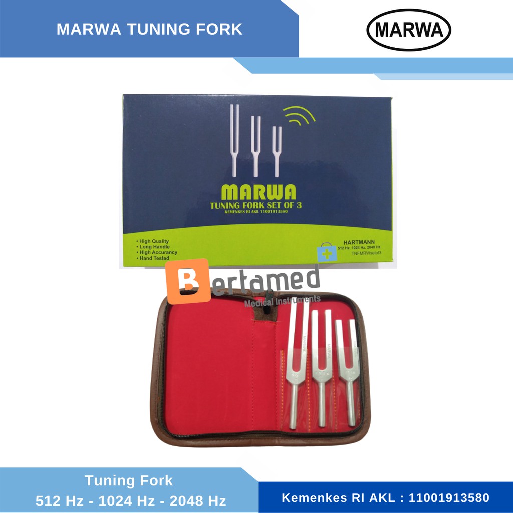 MARWA Tuning Fork Set of 3 / Garpu Tala Set 3 512 Hz - 1024 Hz - 2048 Hz