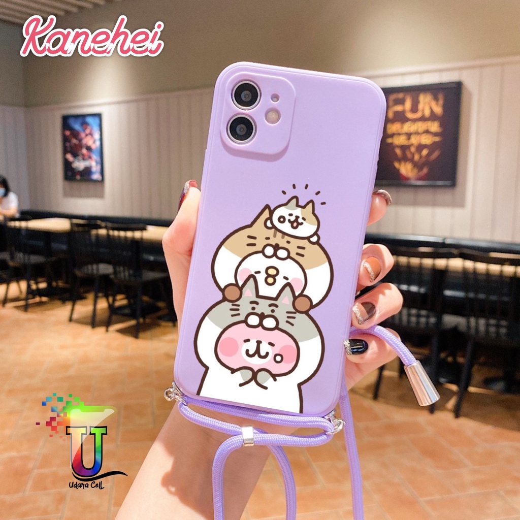 SOFTCASE SILIKON SLINGCASE TALI LANYARD STRAP PHONE MACARON PELINDUNG KAMERA KANAHEI OPPO VIVO SAMSU