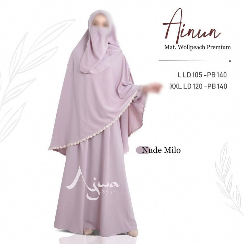 GAMIS MUSLIMAH AKHWAT WOLFIS WOLLPEACH PREMIUM POLOS RENDA SOLO