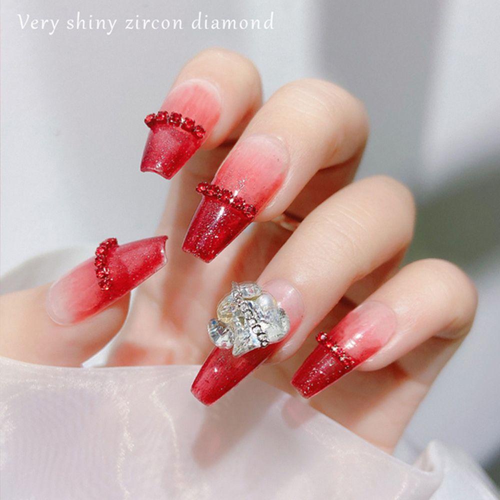 Preva Hiasan Nail Art Fashion Rantai Logam Halus Love Hati