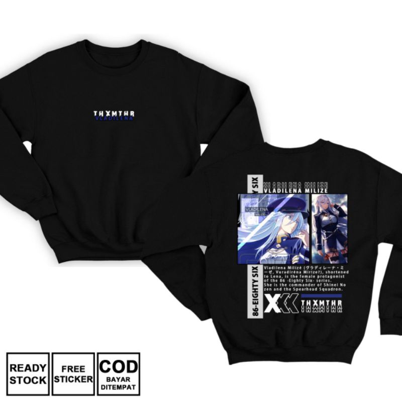 SWEATER LENA VLADILENA MILIZE 86 EIGHTY SIX WAIFU ANIME MANGA SHINEI NOUZEN ANJU EMMA SPEARHEAD AQUA