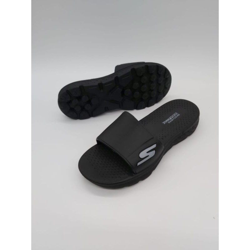 Skechers sandal pria Goga Max Slide /Skechers goga max sandal slide