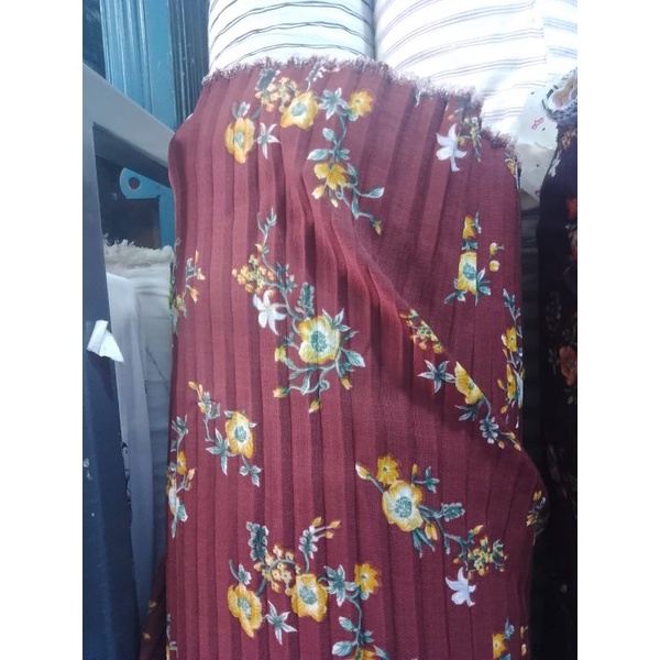 Bahan kain meteran Plisket motif St442Ddm harga per 0,5 meter