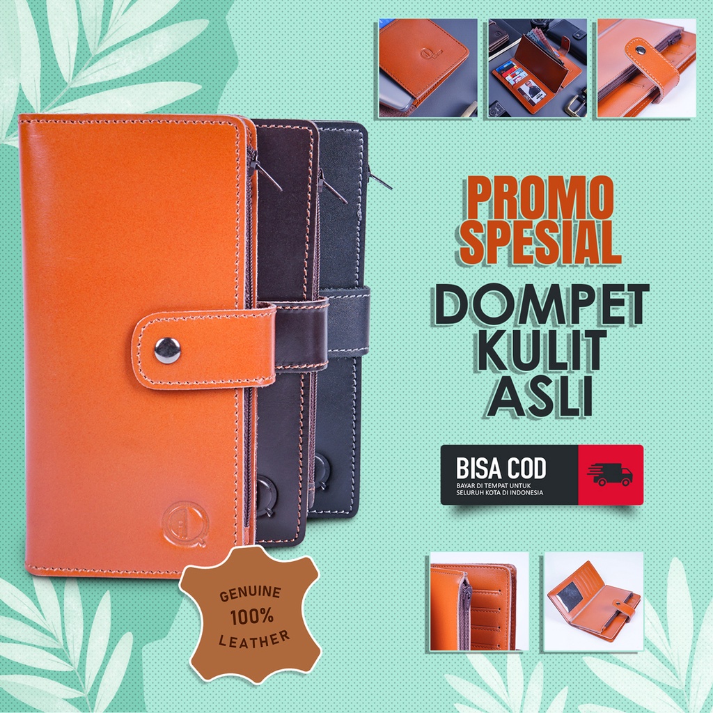 Dompet Panjang Kulit Asli  Dompet Kulit Pria Dompet Panjang Kartu Pria Lipat Kulit Sapi Asli Original FO17 PRODUK PREMIUM COD