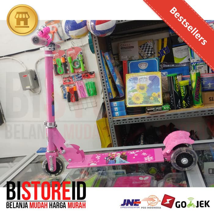 Skuter Otopet Otoped anak Frozen Pink