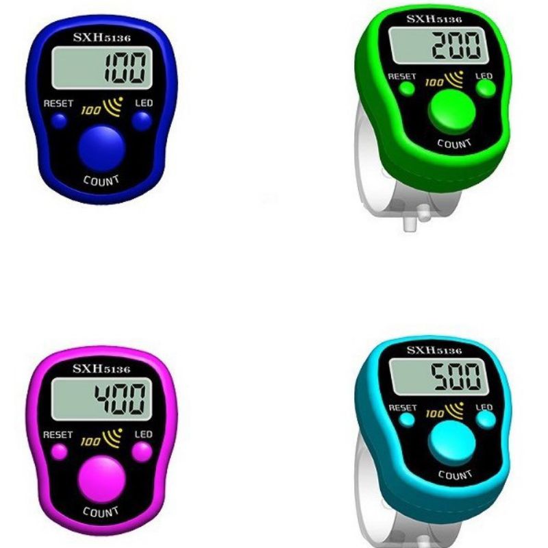 Tasbih Digital LED Counter Hitung Alarm Bulat Kotak Alat Wirid Penghitung Canggih Free Box Penyimpan