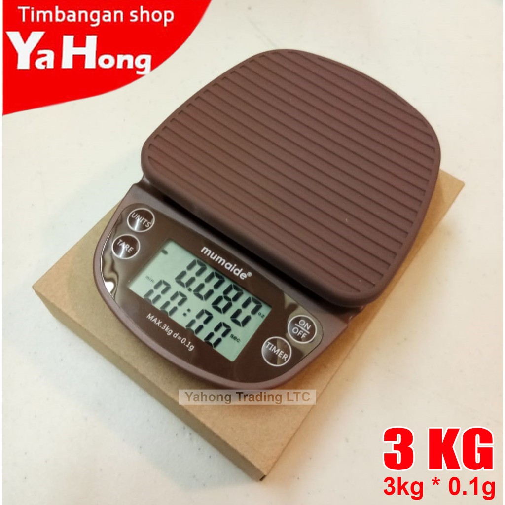 Timbangan Digital Kopi Timer Kue Dapur Mumaide KF17 3kg 0.1g