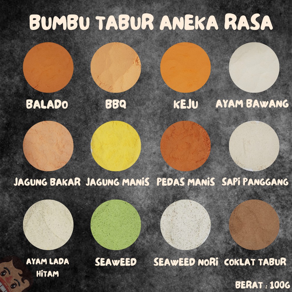 Bumbu Tabur Premium / Bumbu Tabur Aneka Rasa / Bumbu Tabur Penyedap Rasa 100gram / 1ons