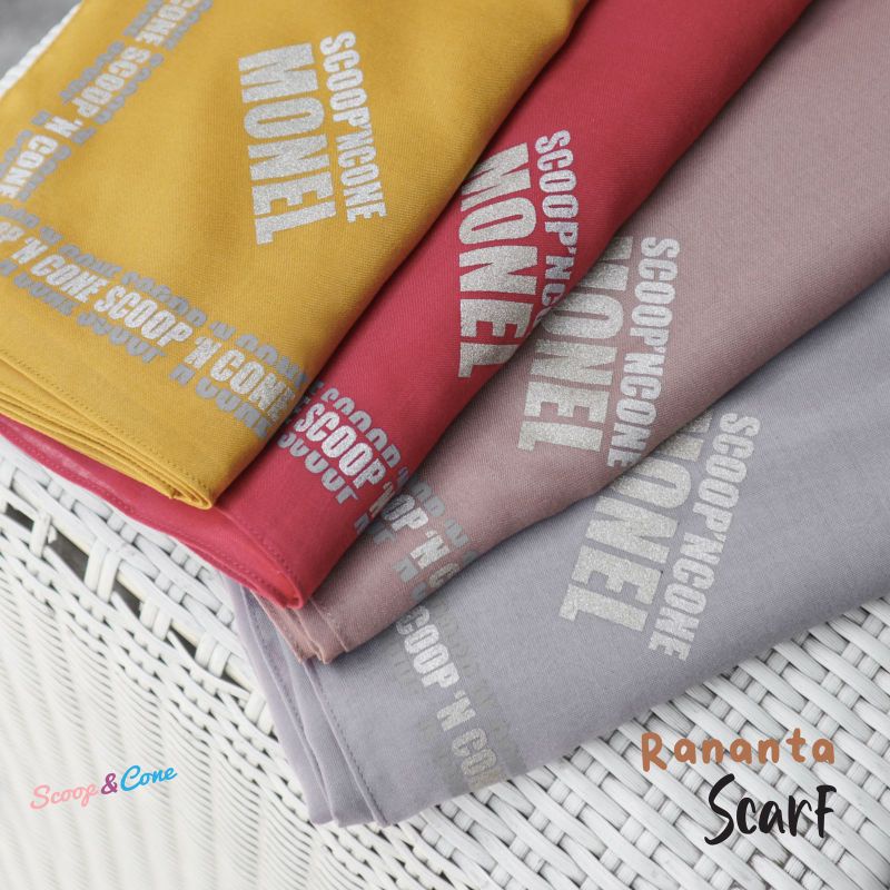SCOOP AND CONE BY MONEL RANANTA SERIES | KERUDUNG VOAL SEGI EMPAT HIJAB