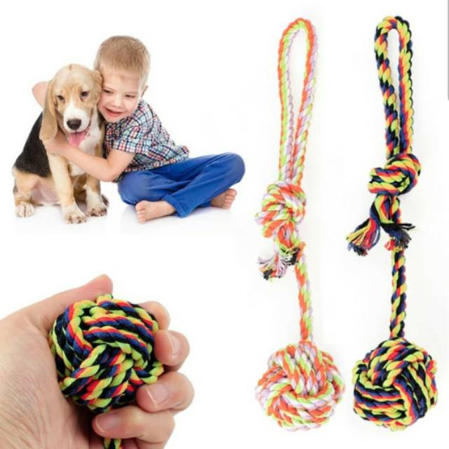 Mainan Gigit Anjing &quot;COTTON CHEW KNOT ROPE&quot; Cotton Rope Balls Toys