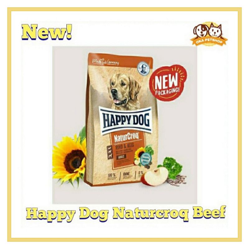 happy dog naturcroq beef &amp; rice 4kg / makanan anjing happy dog naturcroq beef &amp; rice 4kg