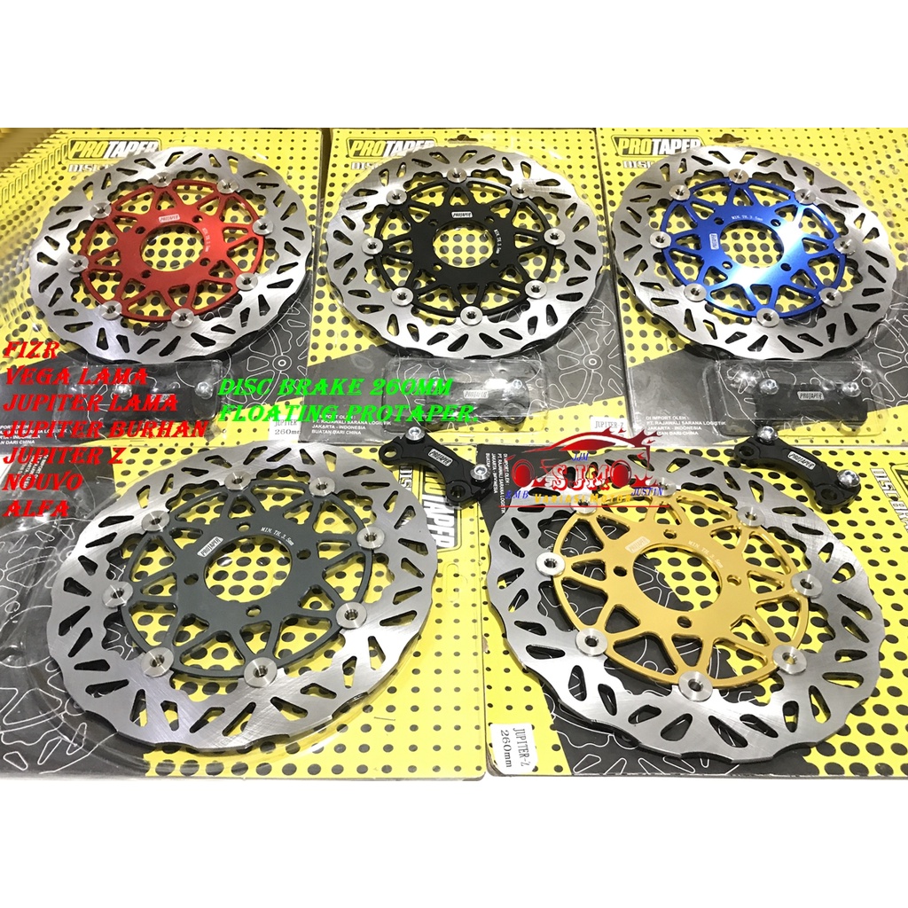 DISC BRAKE FLOATING JUPITER-VEGA-FIZR-ALFA-NOUVO 260MM COPIAN PSM PIRINGAN DEPAN FLOATING NOUVO ALFA JUPITER Z FIZR VEGA  UKURAN 260MM PROTAPER