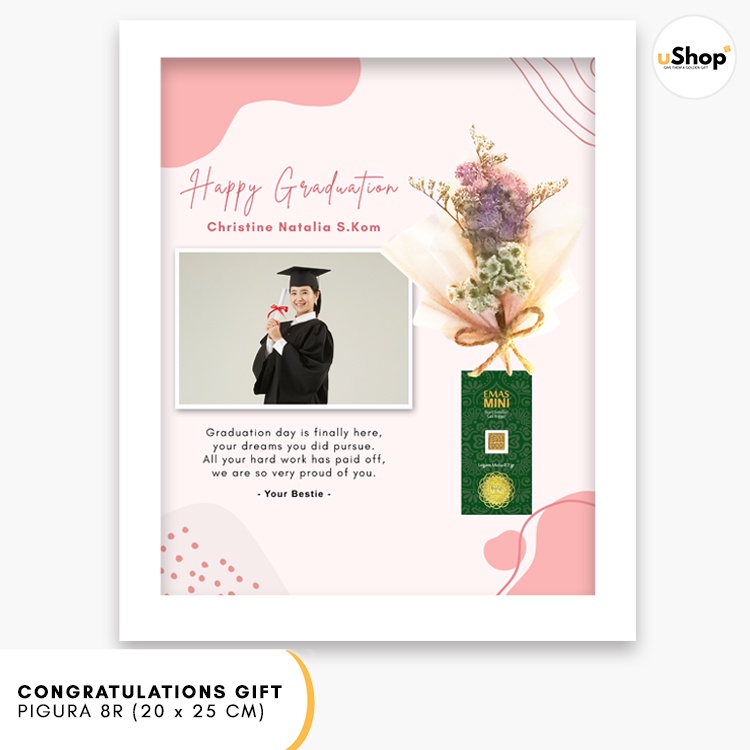 Graduation Gift Kado Wisuda Custom Pigura 8R (20x25 cm) Hadiah Wisuda