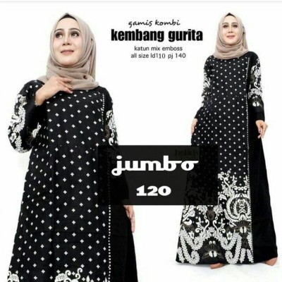[ Gamis Jumbo ] Terbaru Gamisbatik Sekar Wangi Big Size Ld 120cm Batiksolo Batikmodern Fashionmuslim