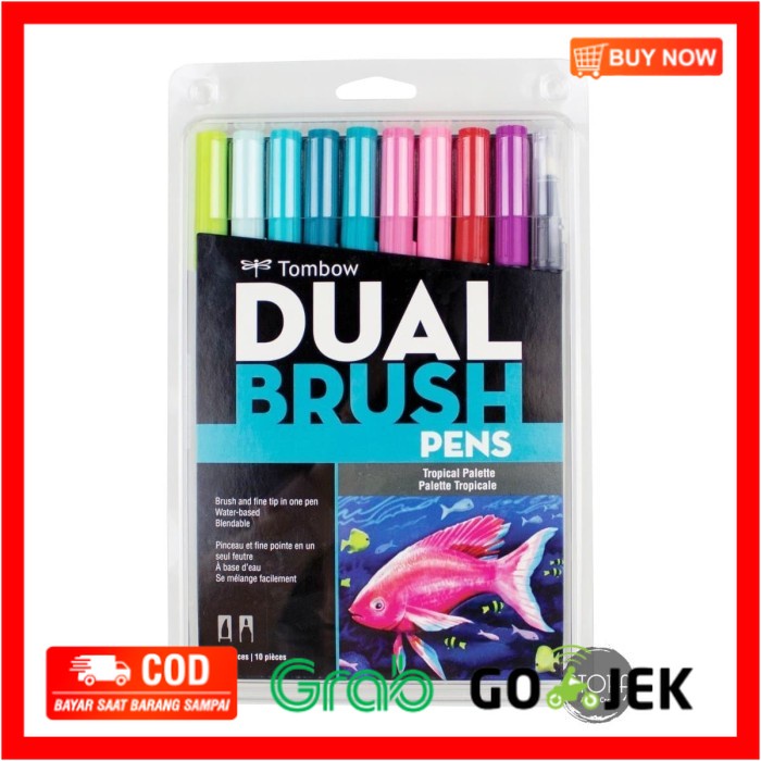 

(BISA COD) Tombow Dual Brush Pen Art Markers - Tropical 10 Warna