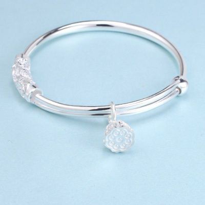 925 perak sterling gelang riak air gelang fashion perhiasan wanita gelang halus lotus gelang fashion perhiasan wanita /Exquisite lotus bracelet fashion jewelry women