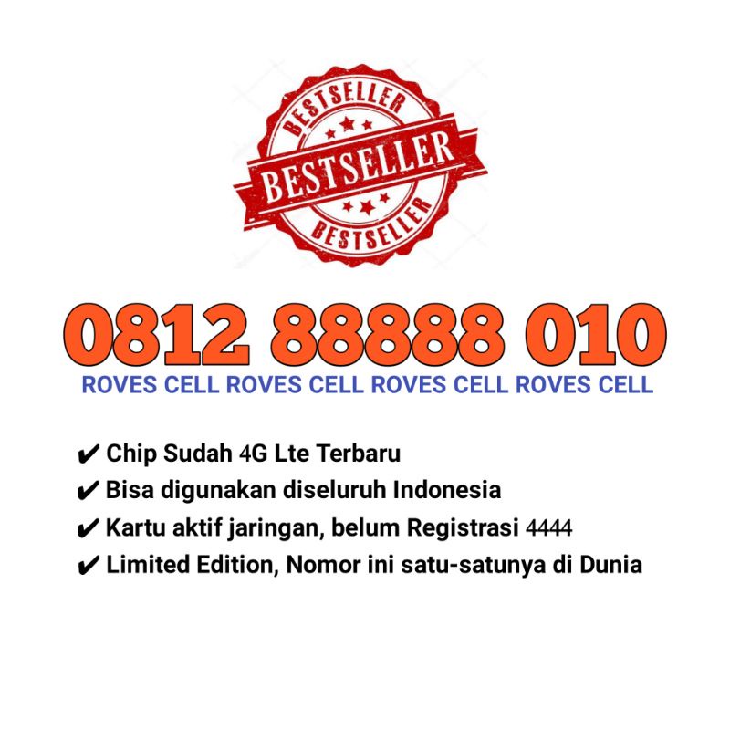 NOMOR CANTIK SIMPATI SERI PANCA 88888 TELKOMSEL 0812 88888 010 BISA DIBACA BOLO ATAU TEMAN 8010 BUKAN 888 88888