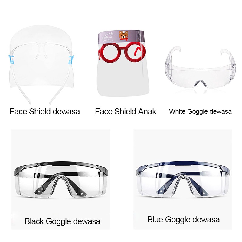 Face Shield Kacamata Goggle Pelindung Transparan Full Face Untuk Mata