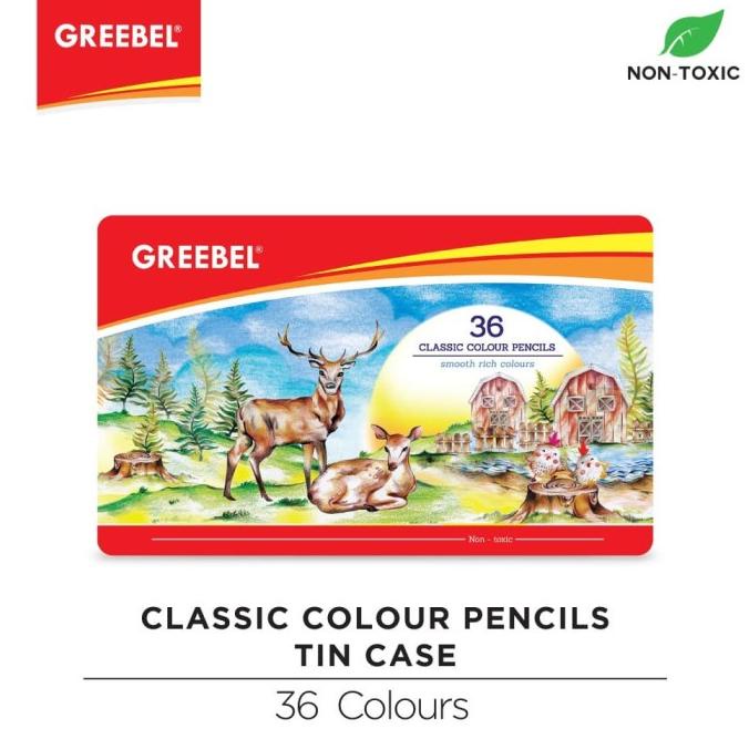 

GREEBEL 1736 Classic Colour Pencil TIN Case 36 Warna