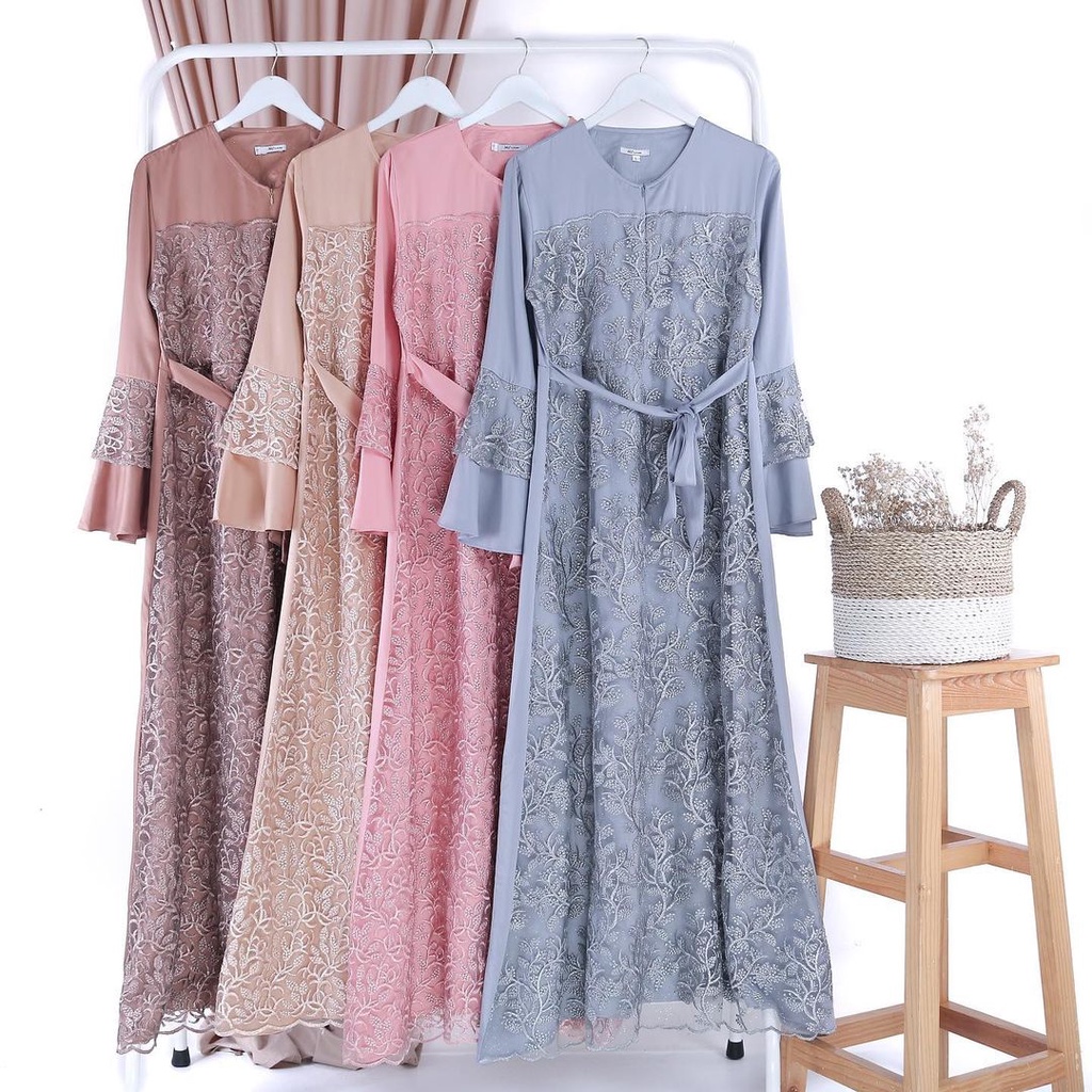 (MODEL BARU) SIZE S-M,L,XL,XXL / GAMIS FARASYA LONCENG / GAMIS BRUKAT TILE / GAMIS MUSLIM / GAMIS KO