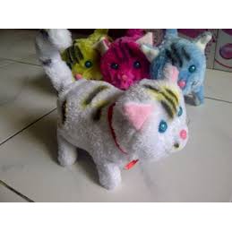 Boneka Kucing Lucu / Mainan Anak Kucing Batrai Bisa Jalan