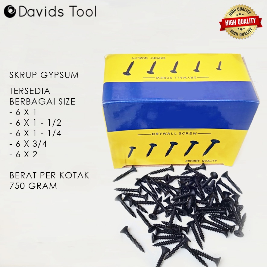 Jual Sekrup skrup gypsum gipsum drywall screw 6 x 1 1/2" inch | Shopee