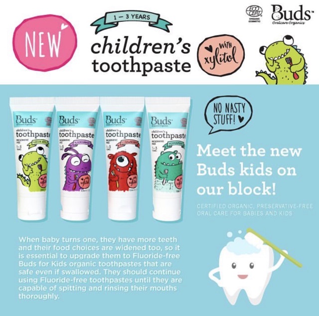 Buds Organic Baby &amp; Kids Toothpaste Oral Gel / Odol Anak &amp; Bayi