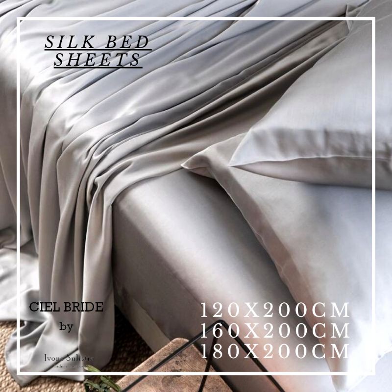 Italian silk bed sheet sprei sutra sutera