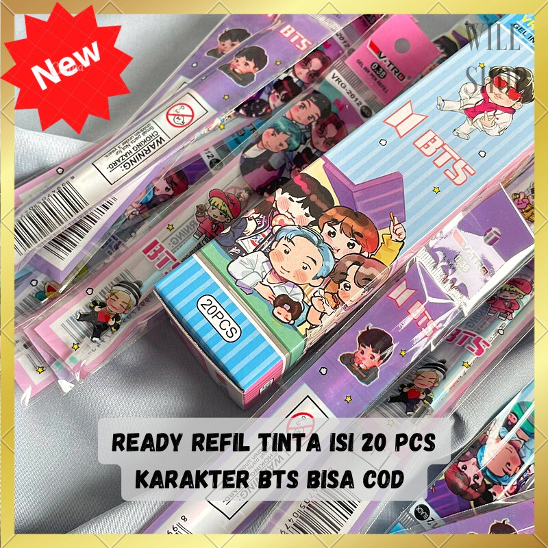 

ISI TINTA PEN / REFILL TINTA PULPEN GEL KARAKTER KARTUN TINY TAN B T S WARNA HITAM LUCU TERBARU LUCU UNIK 1 BOX ISI 20 PCS