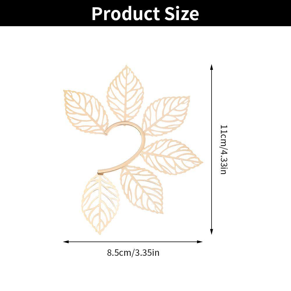 R-bunga Daun Logam Kait Telinga Wanita Gadis Perhiasan Pesta Bungkus Manset Anting-Anting Tidak Teratur Telinga Manset Cosplay Tanpa Tindik Anting-Anting