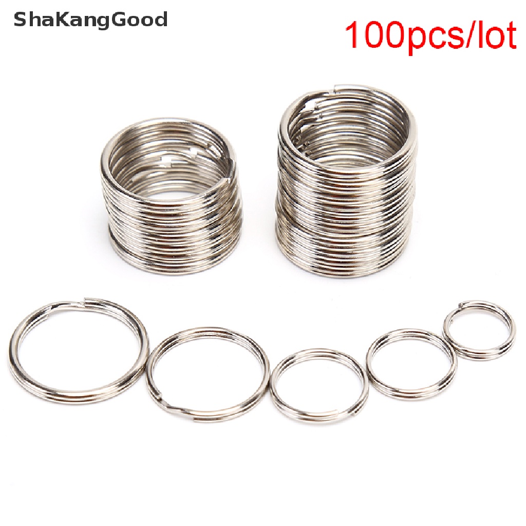 SKID 100pcs/lot Key Rings DIY Metal Key Holder Split Rings Hoop Metal Loop Keychain  SKK