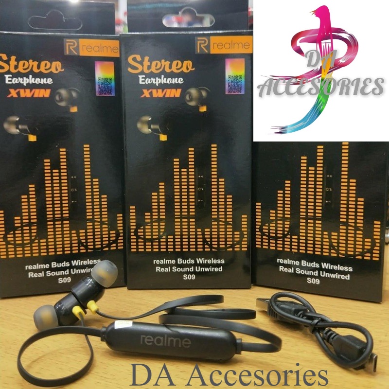 Earphone/ Handsfree / Headset bluetooth+magnet Realme