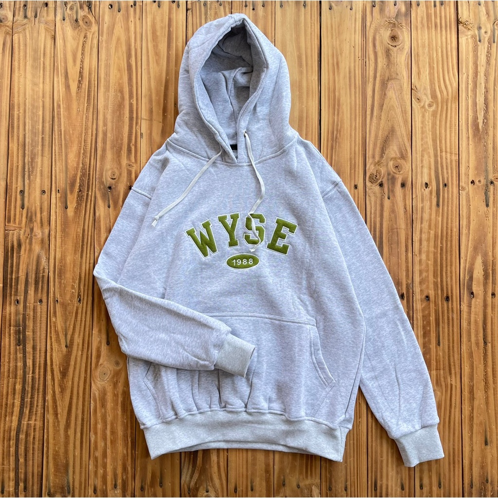 JAKET SWEATER HOODIE WYSE 1988 MISTY GRAY PREMIUM AUTHENTIC