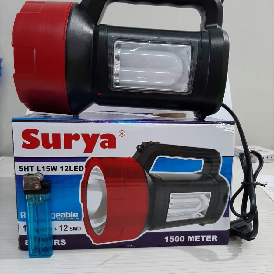 Senter Led Murah/Lampu Emergency SHT 15W 12Led Super Terang  Bisa di Cas