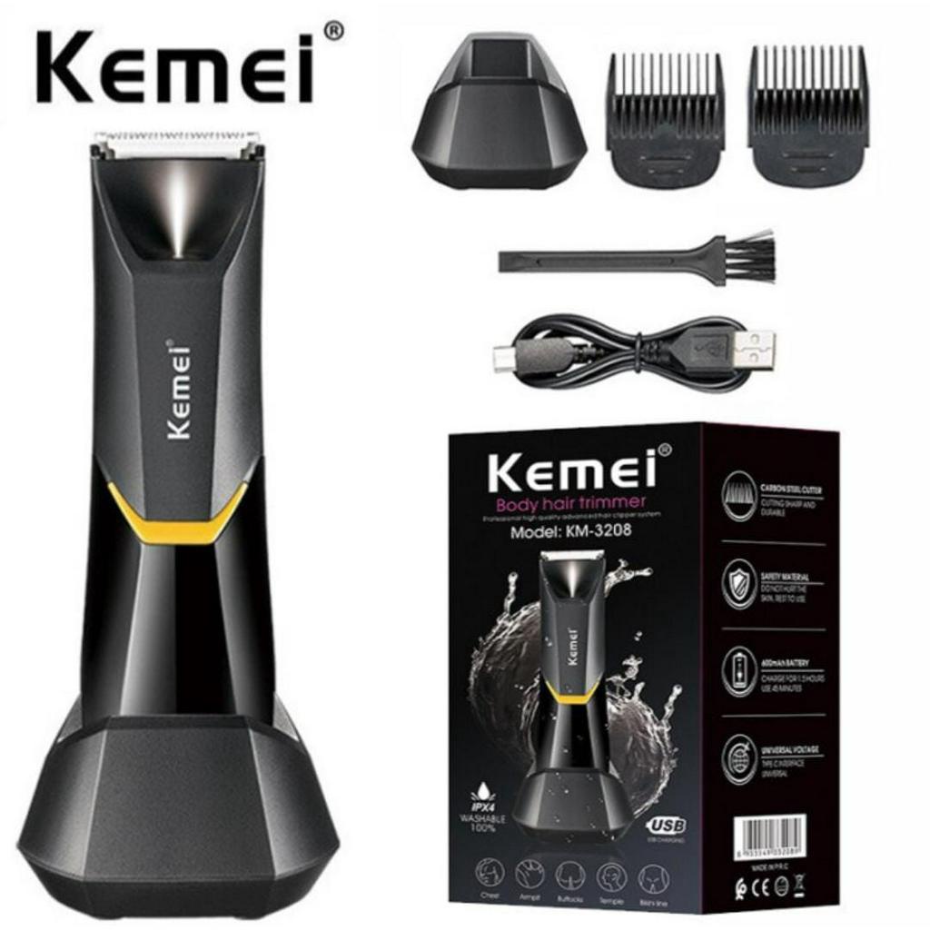 Alat Cukur Rambut Professional Hair Clipper Body Trimmer Detailer Multi Function Waterproof Mesin Cukuran KM 3208