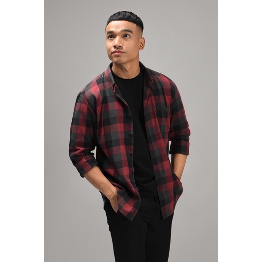 Ultimate Flannel Dark Red L Prepp Studio