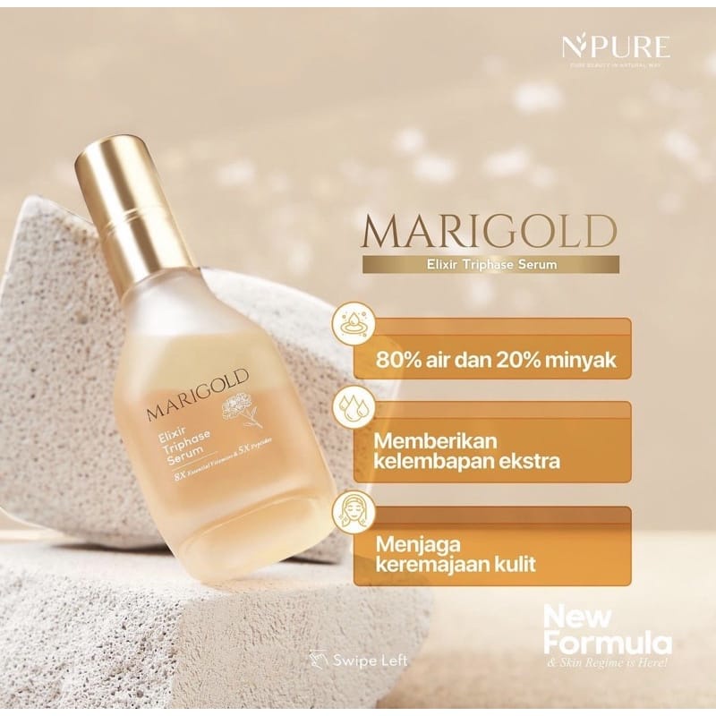 NPURE FACE SERUM WAJAH 20ML DAN 40ML MARIGOLD SKINCARE KOSMETIK