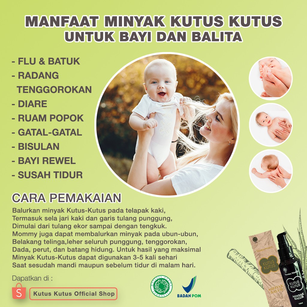 Minyak Kutus Kutus Tamba Waras Herbal Organic - 100ml (KEMASAN BARU)