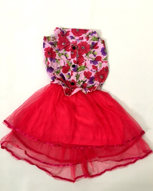 Kemeja katun mix Dress tutu atau rok tutu anak perempuan catra 1-3 tahun