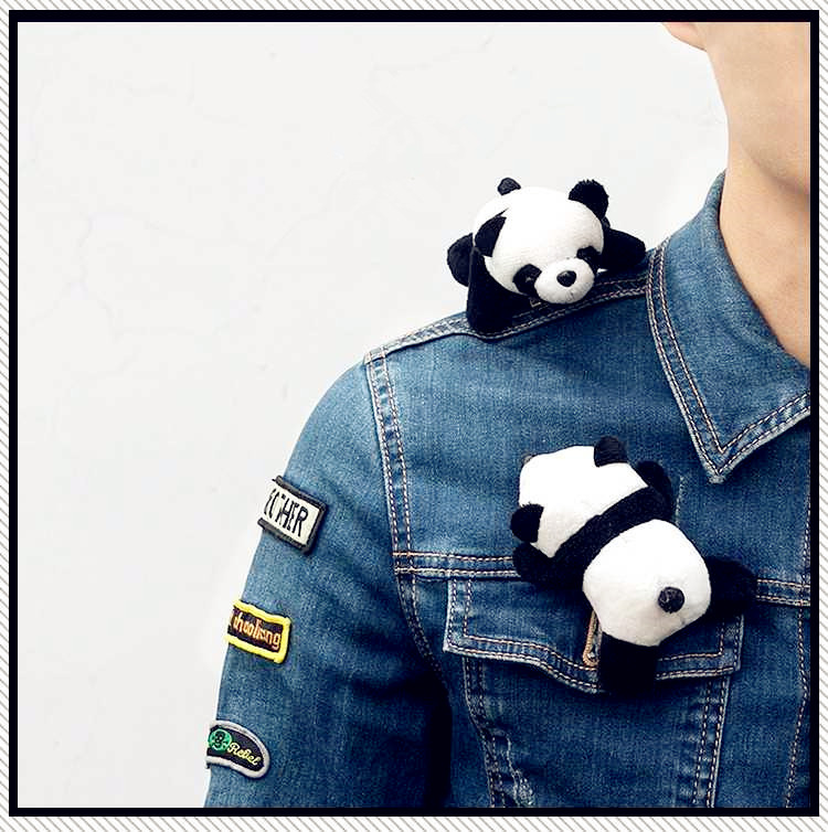 Plush Doll Panda Brooch Cute Hairpin