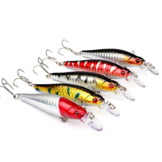 ( M13 ) 9 CM Umpan Keras Crankbait Treble Hooks Fishing Lure