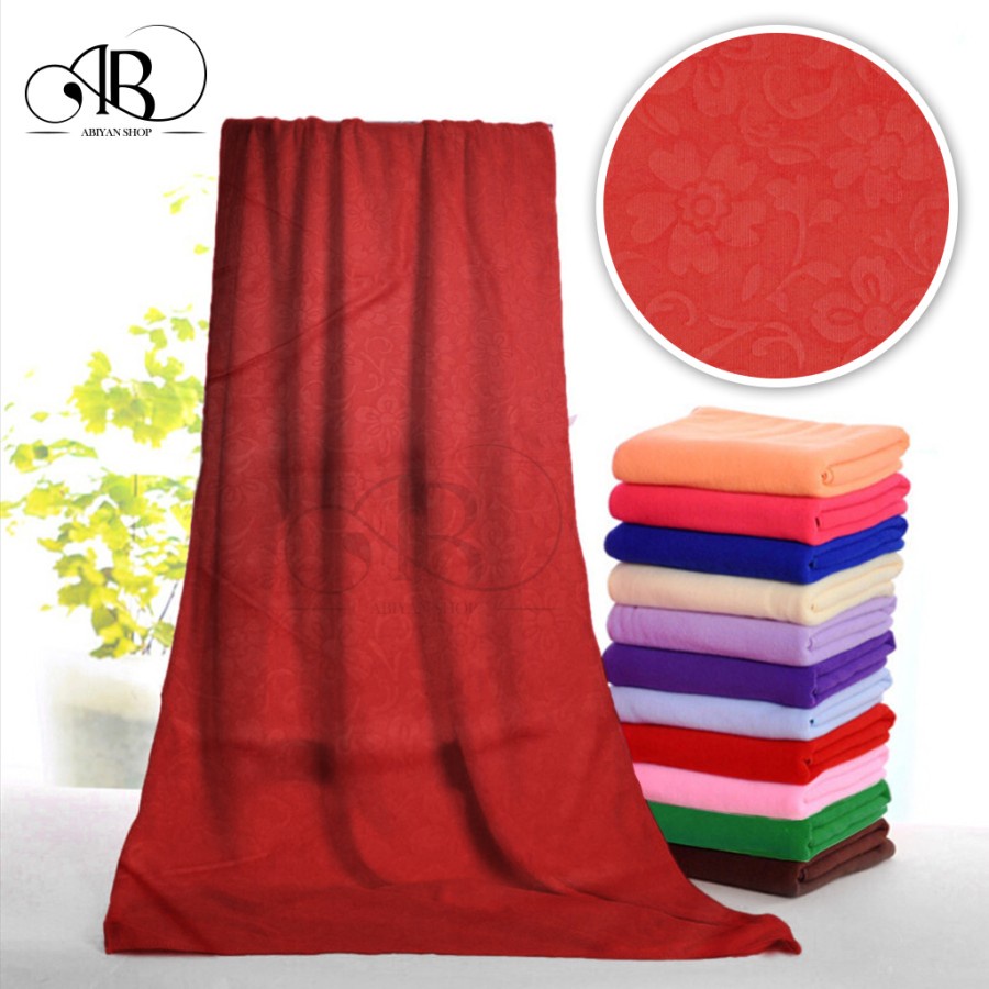 Handuk Embos Polos (COD)- Handuk Besar - HEART RED