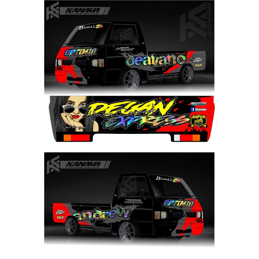 Decal /  Sticker Printing Mobil L300 / Grandmax / Carry SS/Futura/ NewCarry Kombinasi Hologram A03