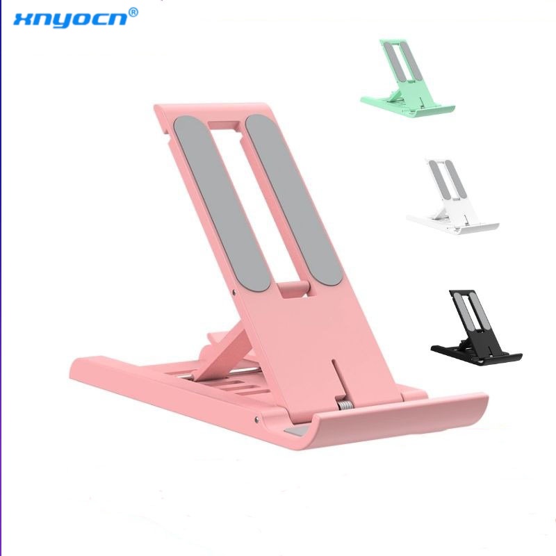 Bracket Penyimpanan Ponsel / tablet universal Portabel Model Lipat Dapat Disesuaikan Warna macaron