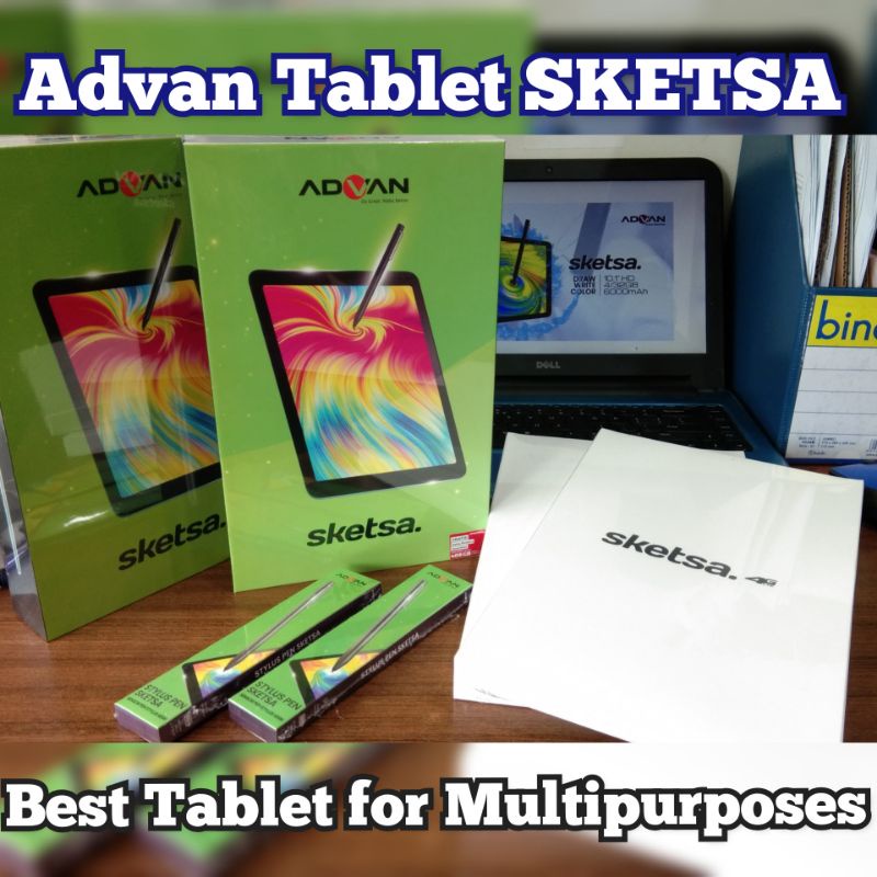 Tablet 10 inch Advan SKETSA Full Set Original
