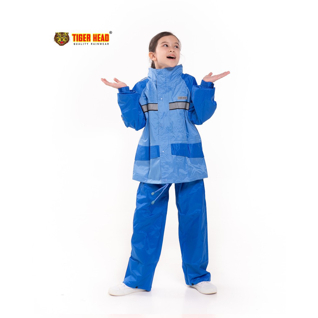 Jas Hujan Anak TIGER HEAD Metro Kids Setelan Jaket Celana Perempuan Laki Laki Taslan Waterproof