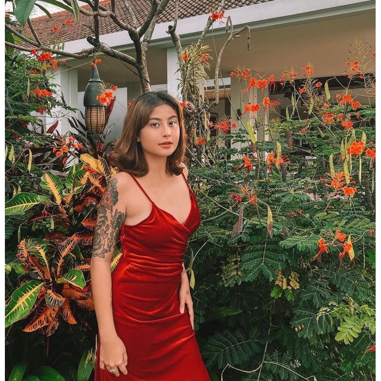 Chiobushop - Karin Midi Dress Bludru | Party Dress | Dress Bridesmaid | Dress Kondangan | Dress Pest